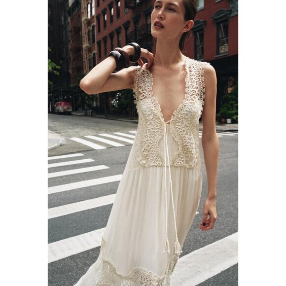 ZARA COMBINATION LACE SLIP DRESS